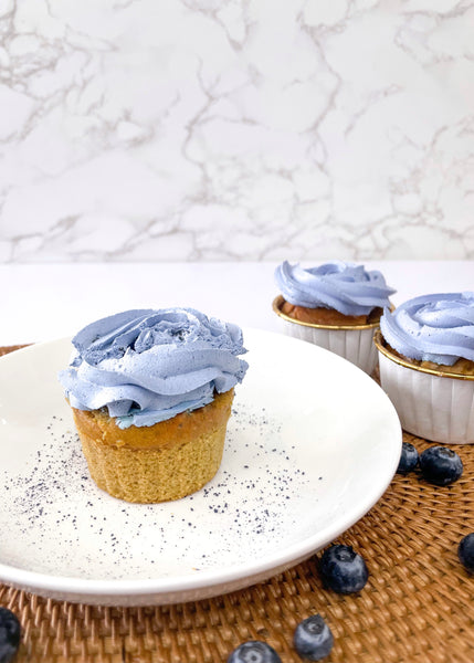 Blueberry Butterfly Pea Cupcake 蝶豆花藍莓杯子蛋糕