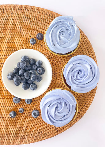 Blueberry Butterfly Pea Cupcake 蝶豆花藍莓杯子蛋糕