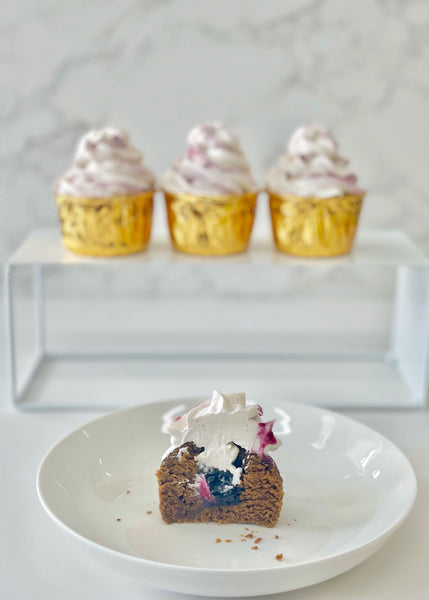 Acai Berry Hojicha Cupcakes 巴西莓果焙茶杯子蛋糕