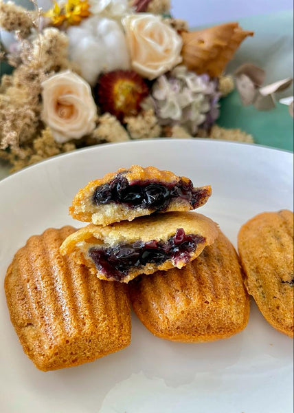 Vanilla Blueberry Jam Madeleines 藍莓果醬瑪德蓮